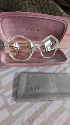 RARE Miu Miu pentagon sunglasses glitter frame, mirror lens